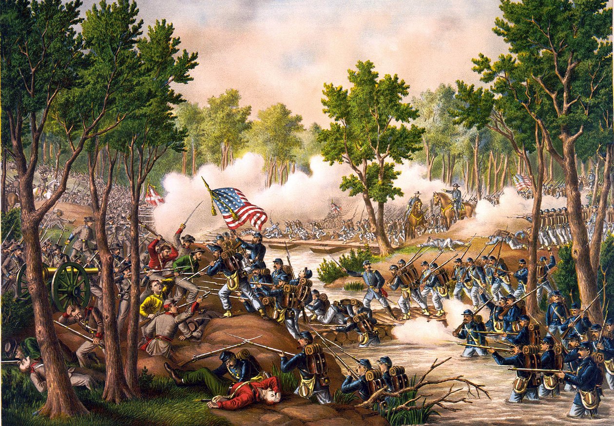 Spottsylvania Muharebesi 8 ve 18/05/1864 arasında. Gravür v. 1888. by Unknown artist