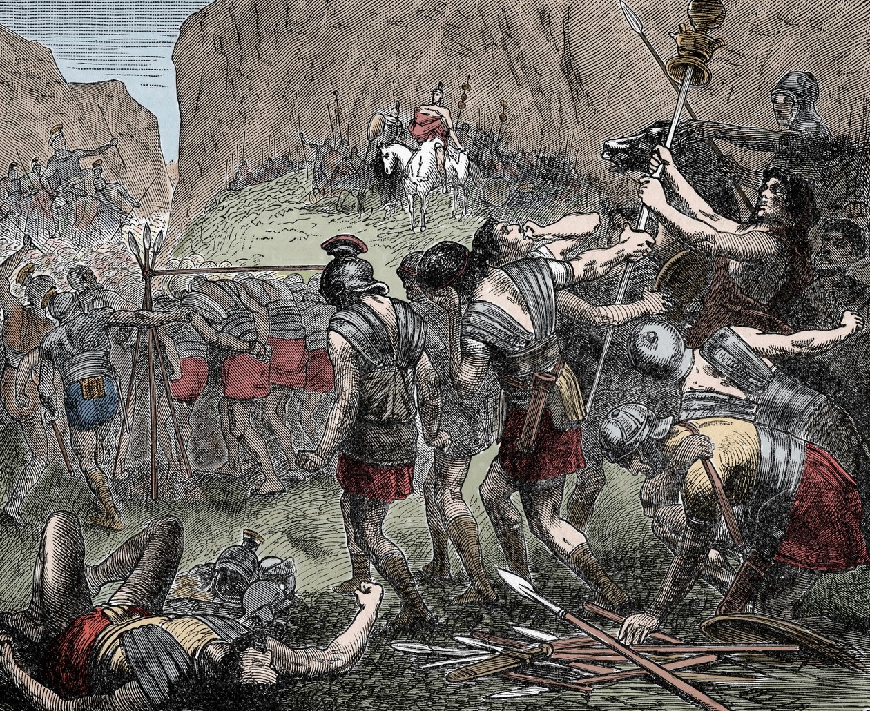 Caudine Çatalları Savaşı - Caudine Çatalları Savaşı (Furculae Caudinae) - MÖ 321, İkinci Samnit Savaşı sırasında Romalılar ve Samnitler arasında by Unknown artist