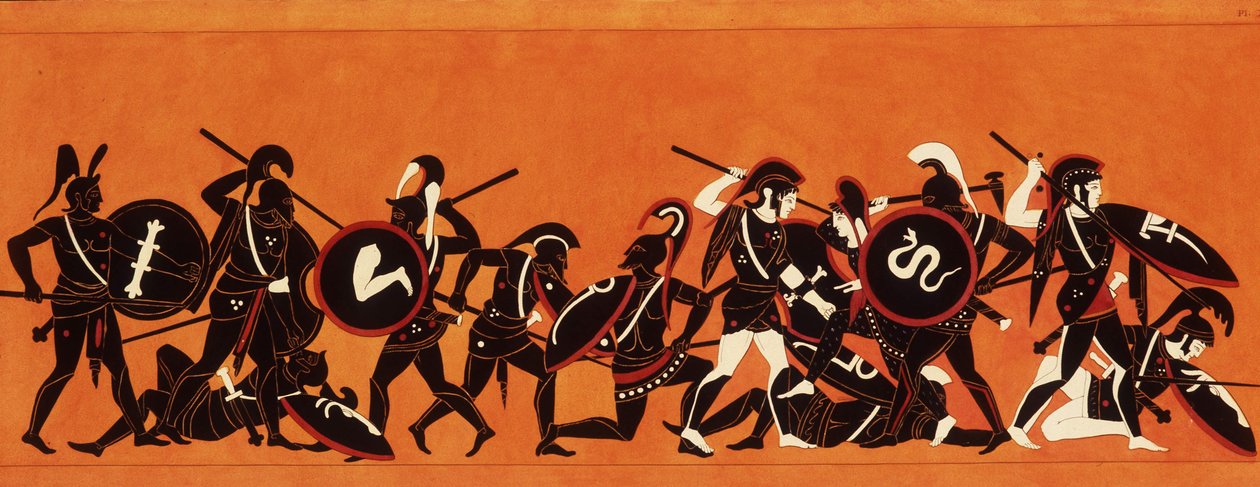 Yunanlılar ve Truvalılar Savaşı (Truva Savaşı) 1808-1810 (resim) by Unknown artist