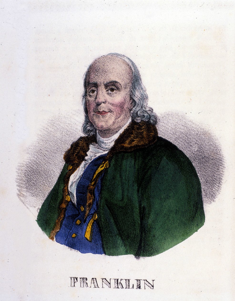 Benjamin Franklin (1706-1790), Amerikalı filozof, fizikçi ve büyükelçi. by Unknown artist