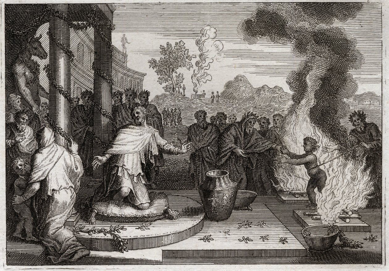 Royaumont İncili, Eski Ahit: Ahaz Unholy King. Yahuda Kralı kötü Ahaz, Tanrı
