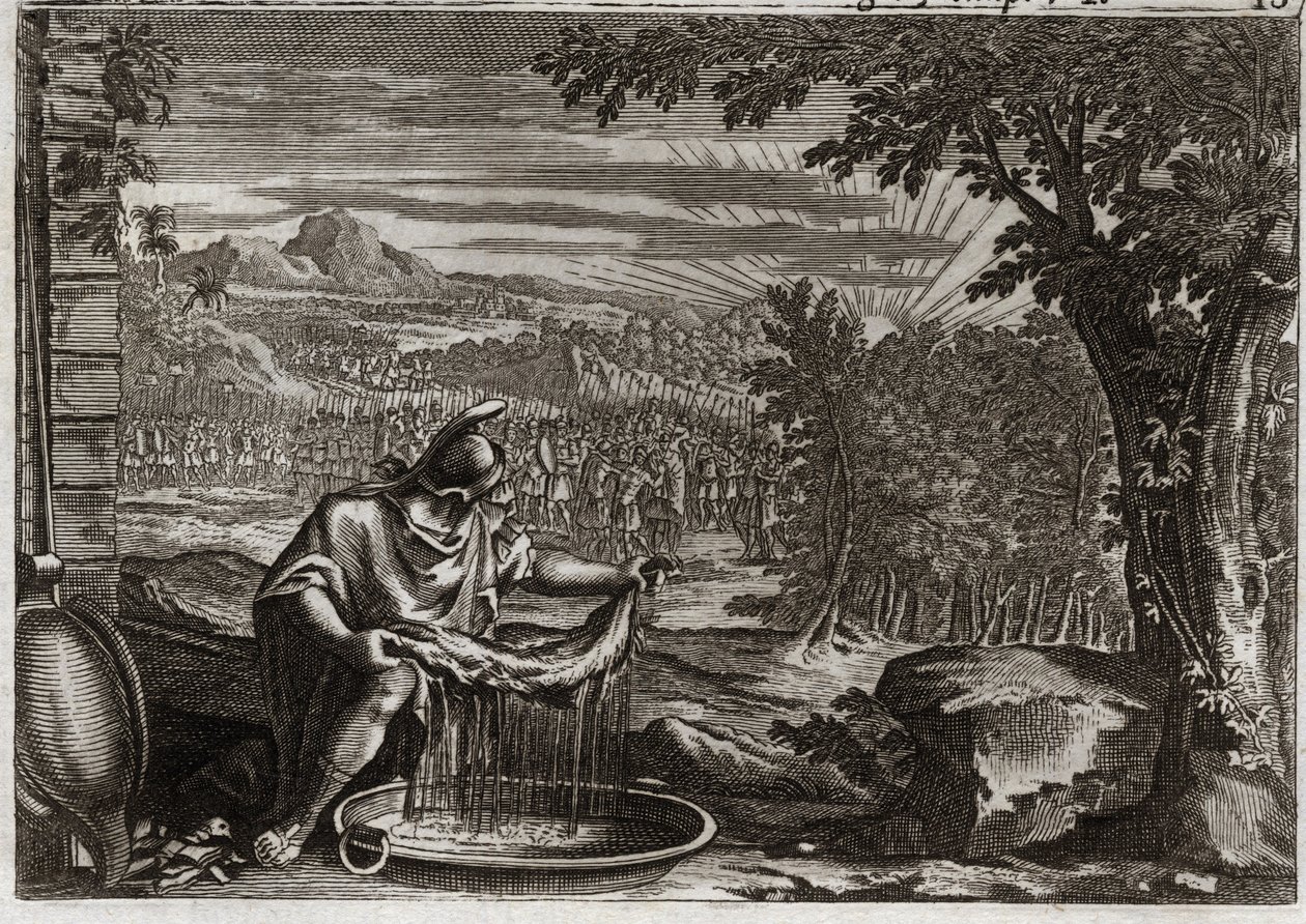 Royaumont İncili, Eski Ahit: Fleece Mucizesi. Gedeon (Gideon), Tanrı