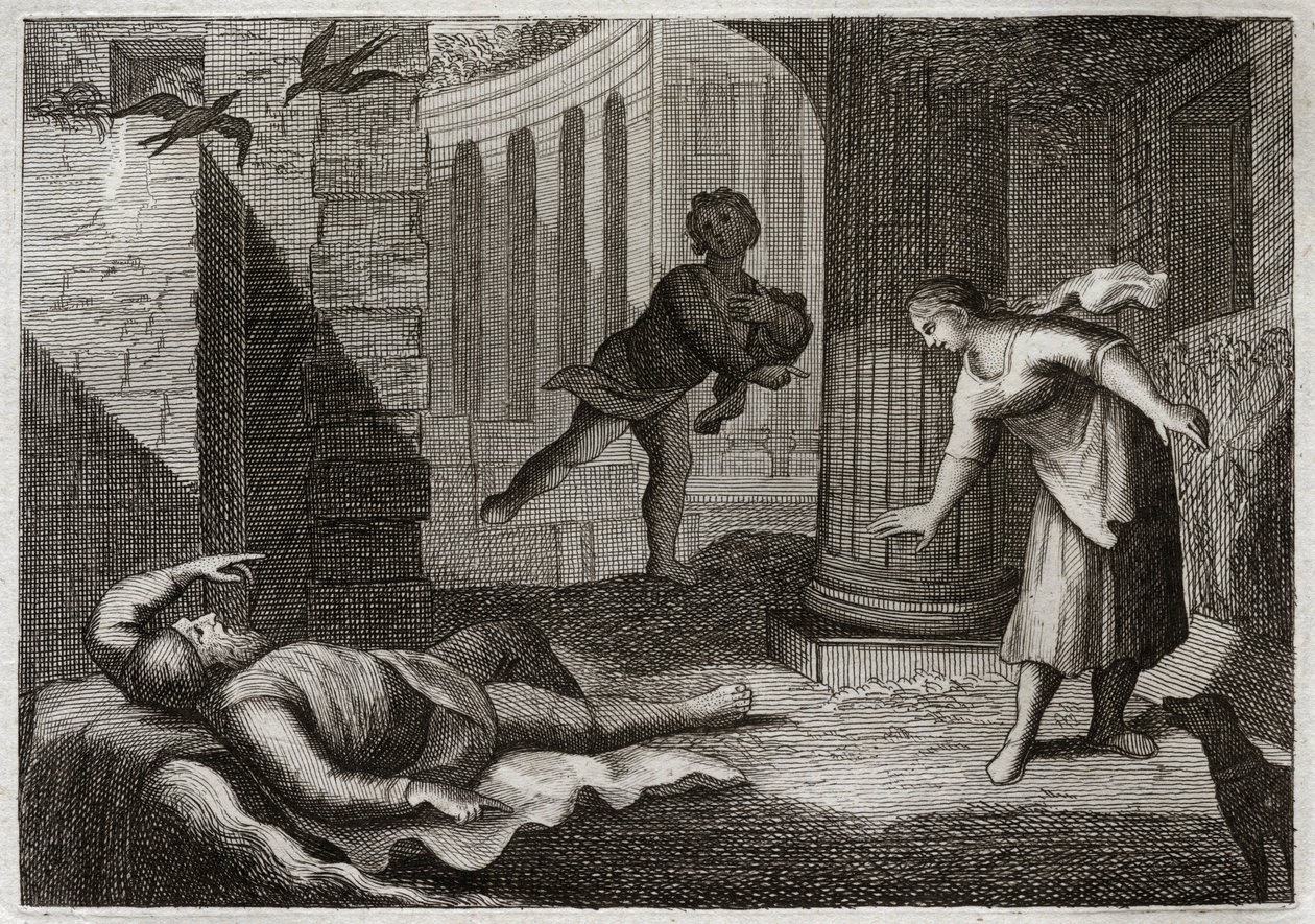 Royaumont İncili, Eski Ahit: Eski Tobie görüşünü kaybeder. Kutsal adam Tobie görüşünü kaybeder ve bu kötülüğe büyük bir sabırla katlanır. 1811
