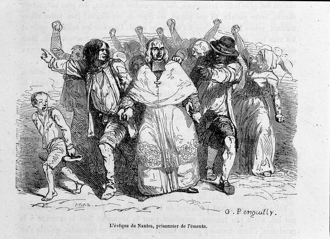 Nantes Piskoposu, isyanın esiri - gravür by Unknown artist
