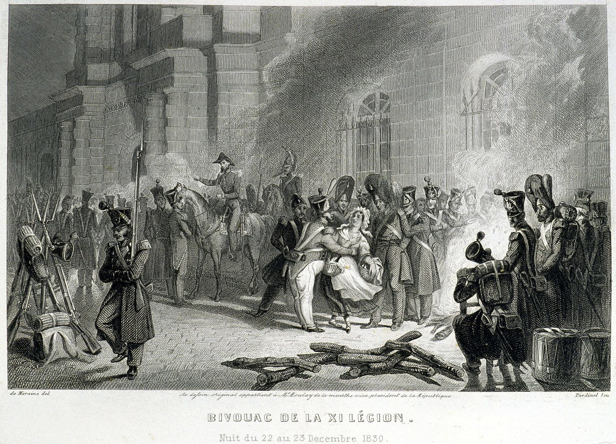 XI Lejyonu Bivouac - 22-23 Aralık 1830 gecesi - “” Fasttes de Gardes Nationales de France”” by Unknown artist