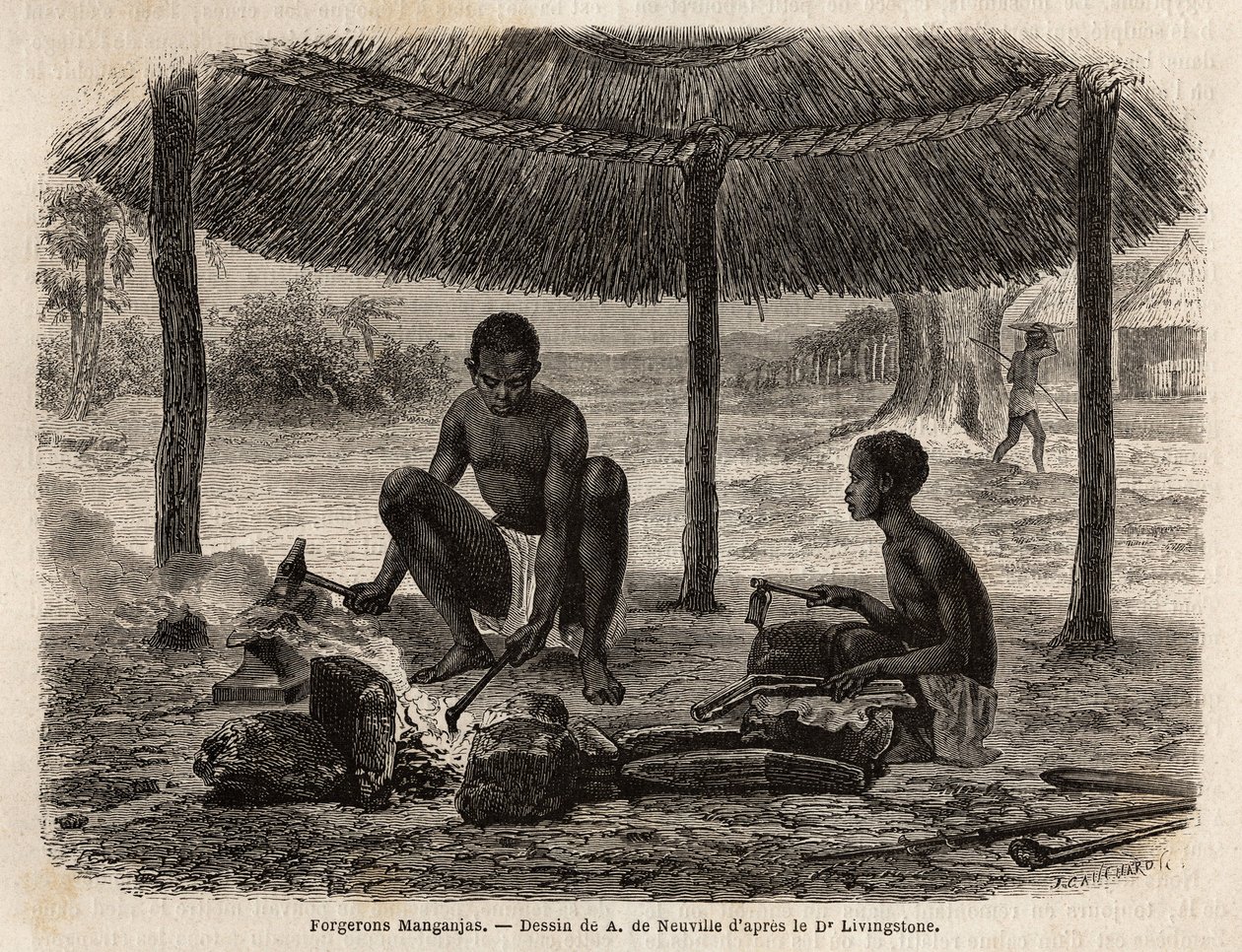 Demirci manganjas (Zambeze bölgesinin etnik grubu). Dr. Livingstone
