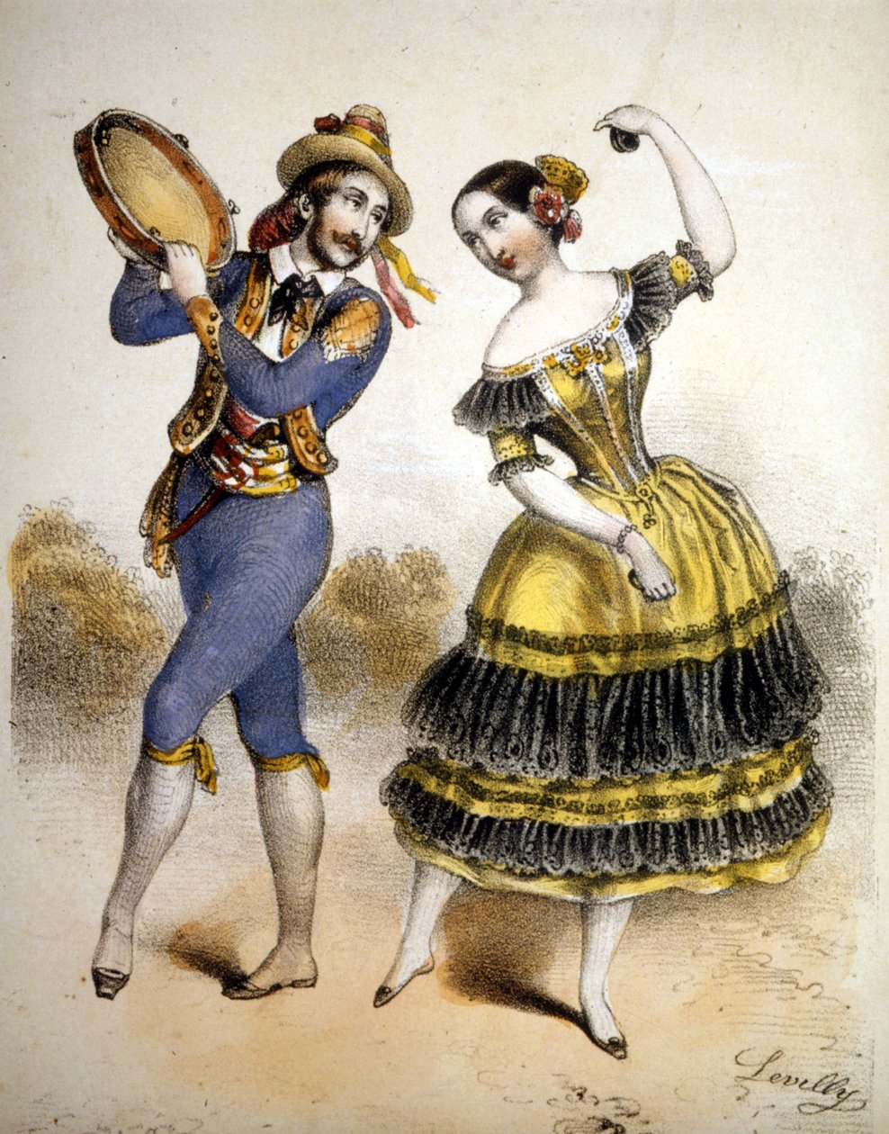 Bolero. 1850 civarında gravür. by Unknown artist