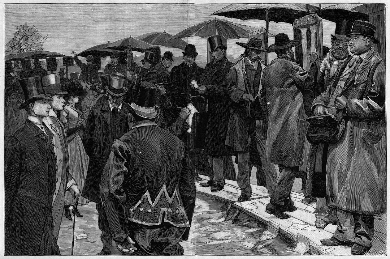 Auteuil yarış pistindeki bahisçiler, 1887