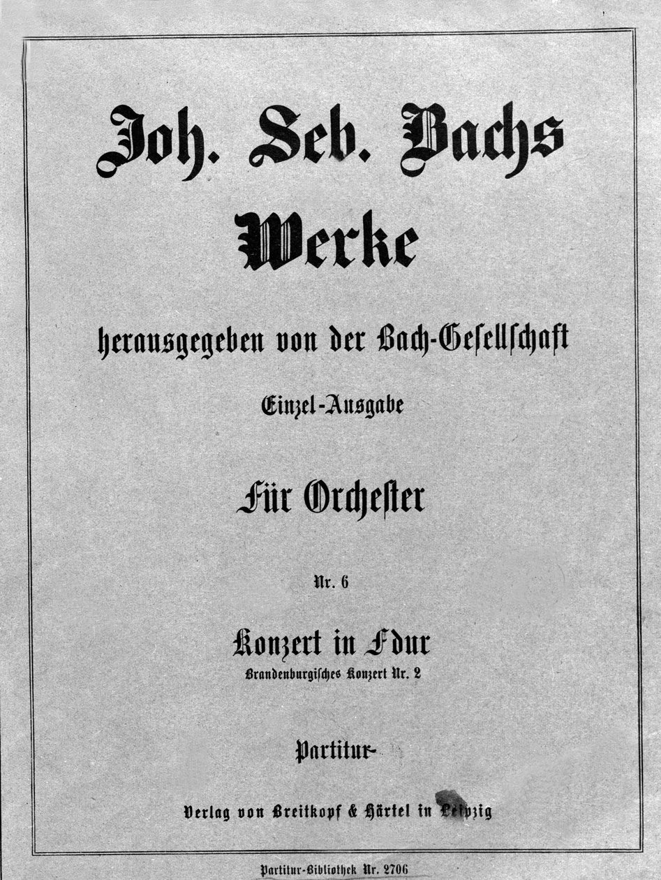 Brandenburg Konçertosu No. 2, bestenin ön yüzü Johann Sebastian Bach (Johann Sebastian Bach) by Unknown artist