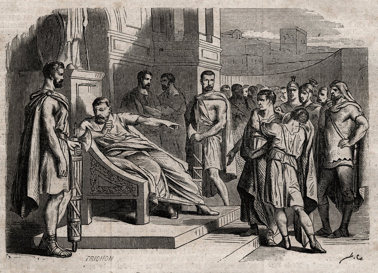 Oğlunu ölüme mahkûm eden Brutus - oğullarını ölüme mahkûm eden Brutus (Marcus Junius Brutus, MÖ 85-42) - gravür “” Dictionnaire populaire şanlı” - 1864 - Joseph Decembre ve Edmond Allonier - by Unknown artist