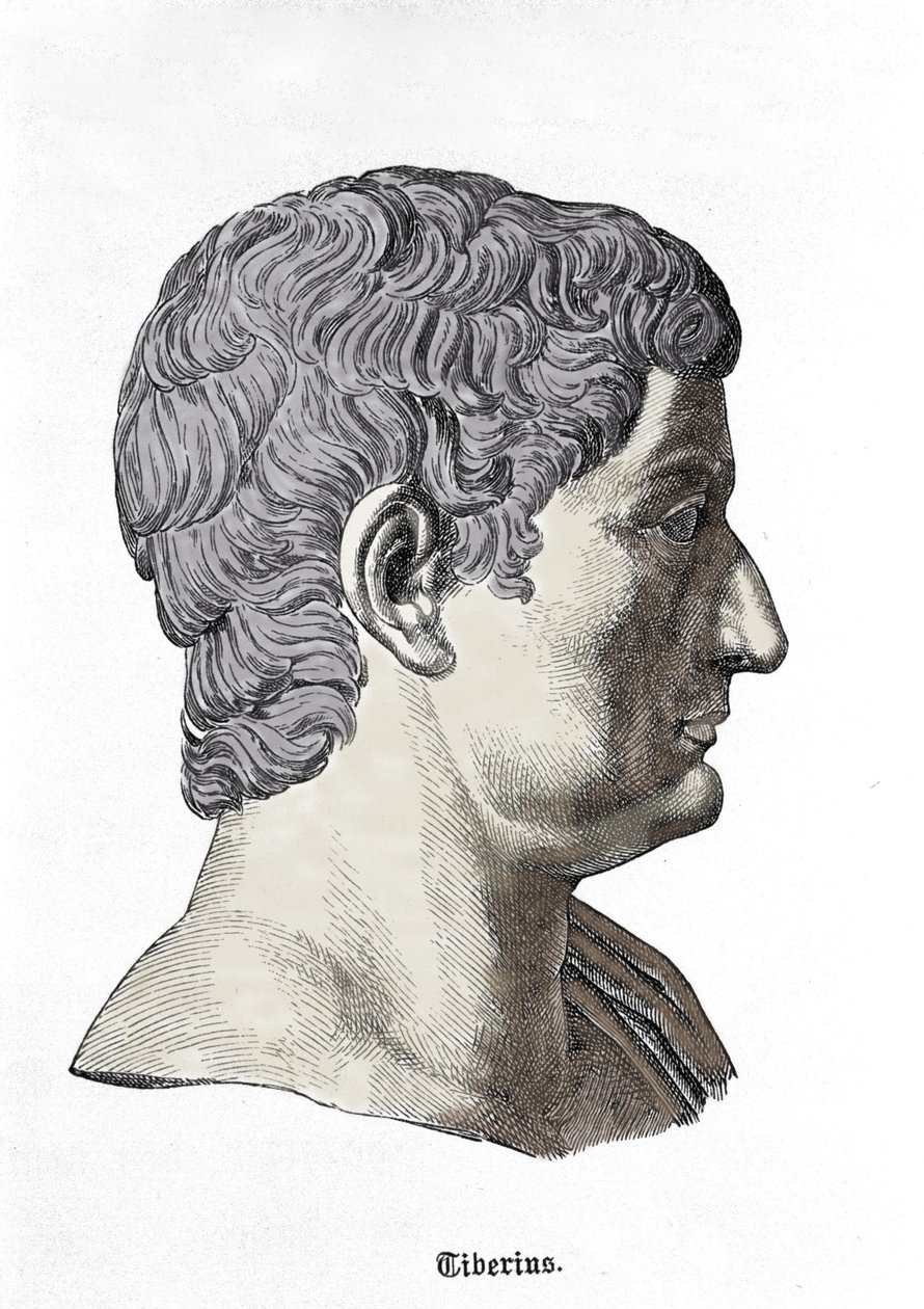 Tiberius büstü (MÖ 42 - MS 37). by Unknown artist