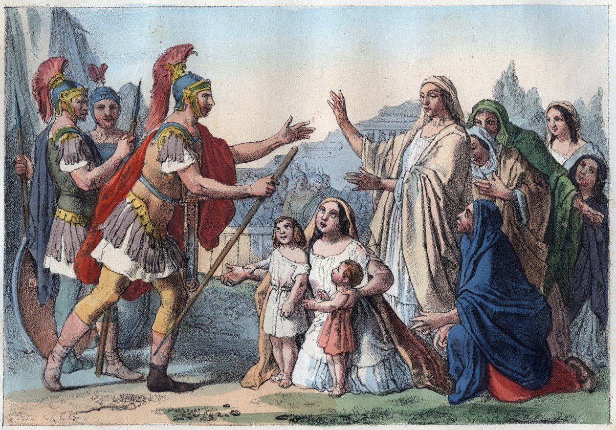 Caius Marcius Coriolanus (Coriolan) ve annesi (M.Ö. by Unknown artist