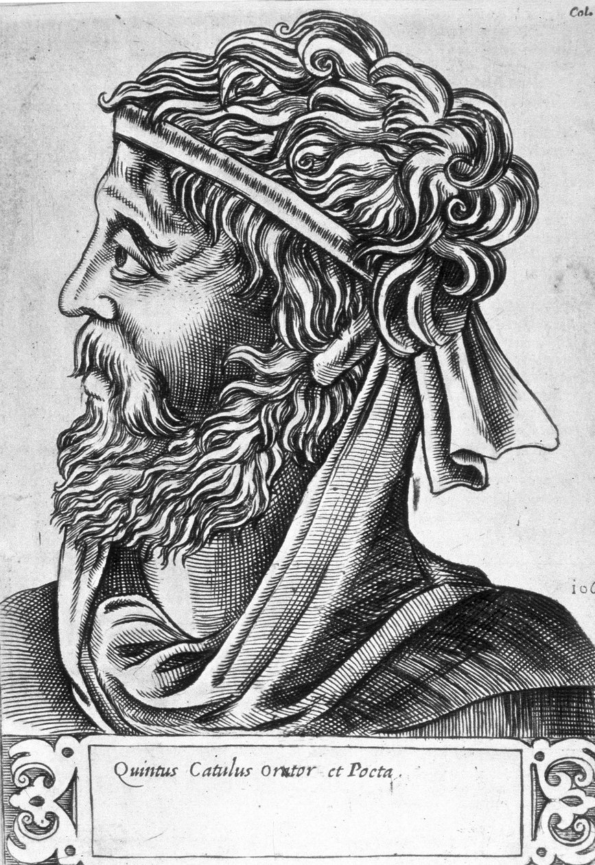 Caius Valerius Catullus dit Catulle (87 - 54 BC) Hayali portre, 17. yüzyıl gravürü. by Unknown artist