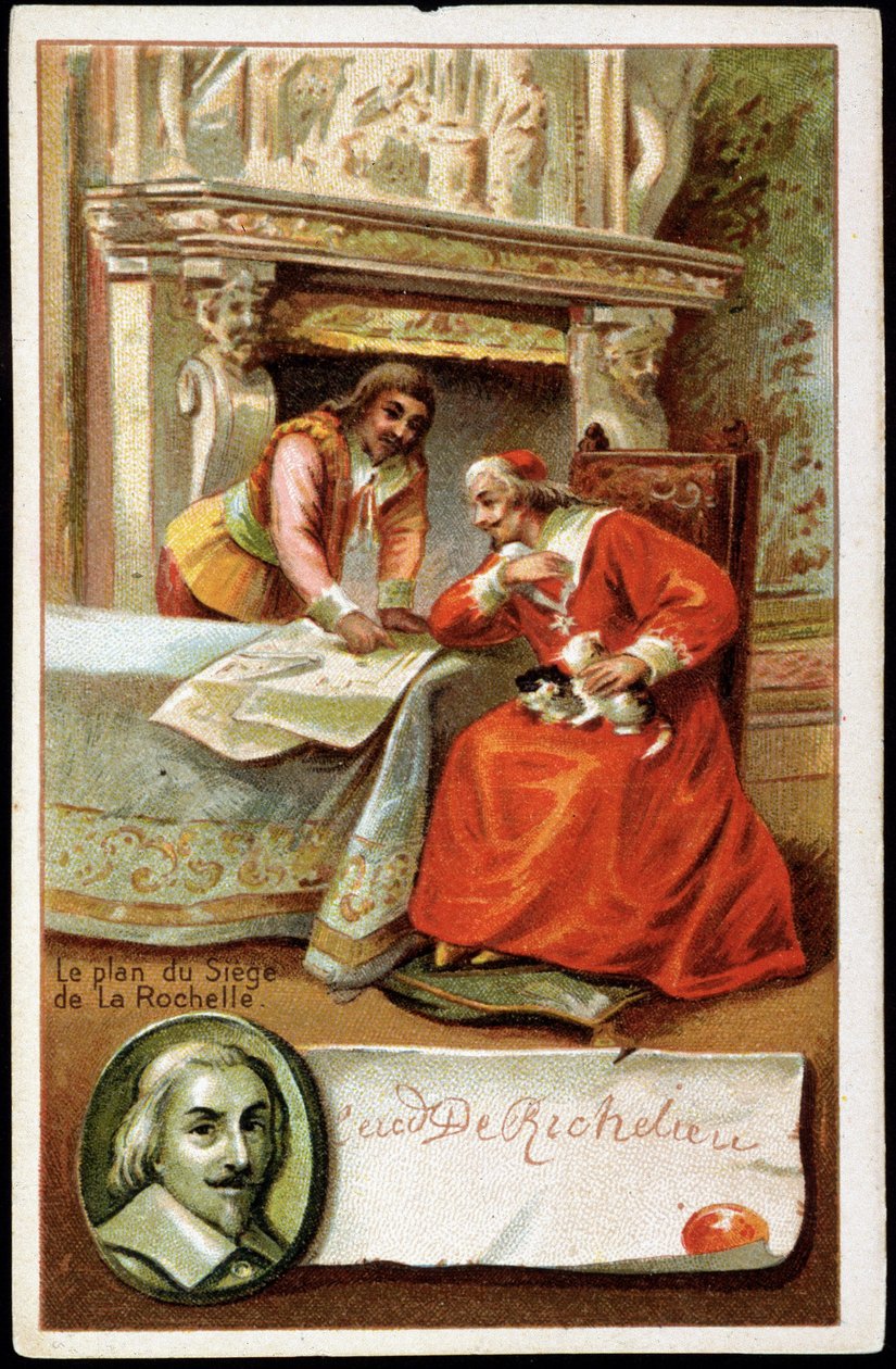 Kardinal Richelieu ve La Rochelle kuşatmasının planı (1627 - 1628) by Unknown artist