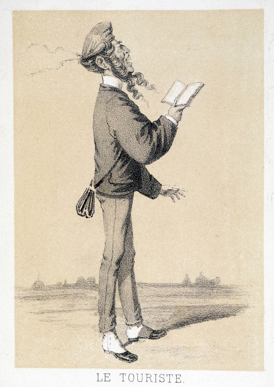 1866 civarında bir İngiliz turistin karikatürü. by Unknown artist