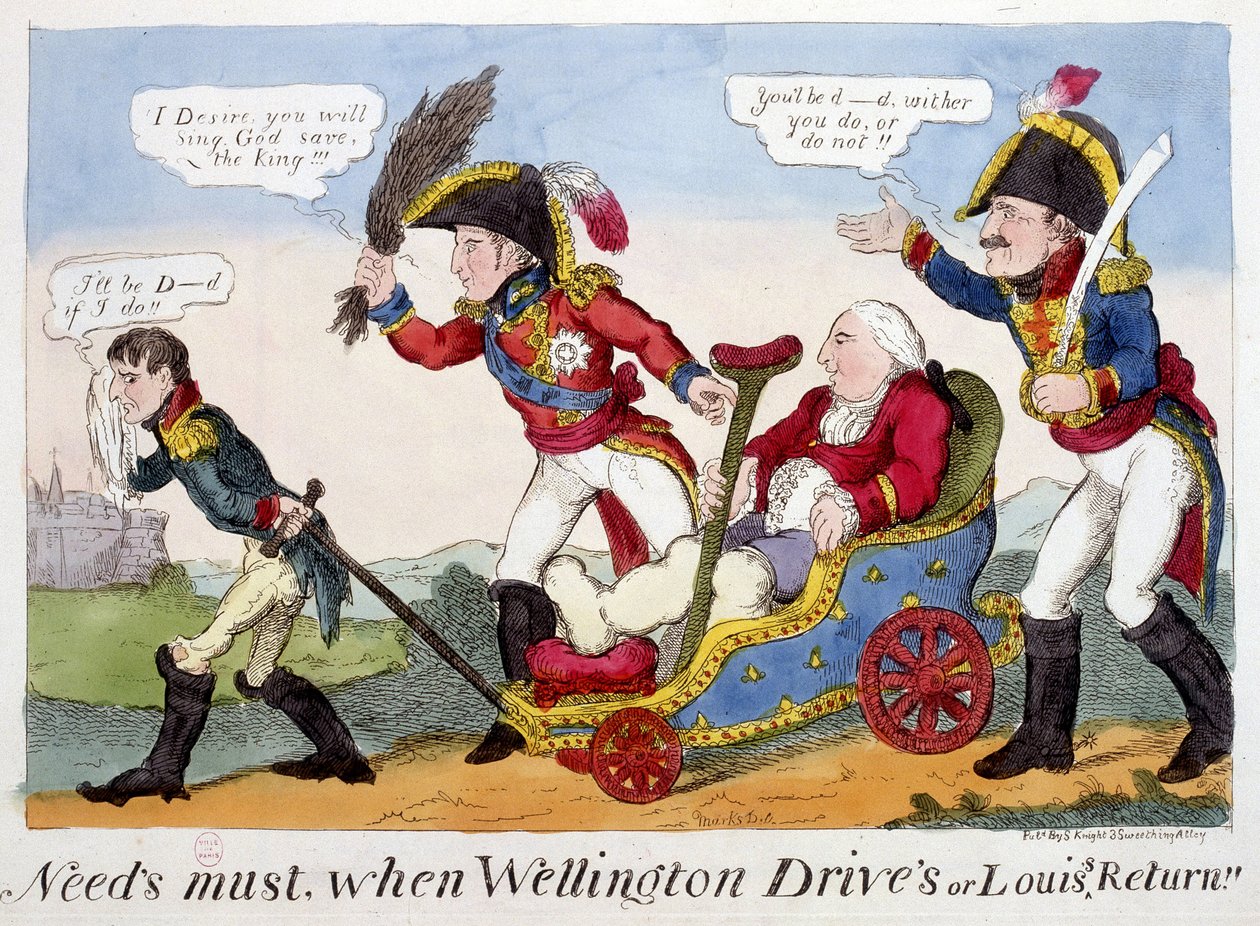 Napoleon 1er, Louis XVIII ve Wellington ile ilgili karikatür - “” Napoleon 1er”, Karikatür Koleksiyonu by Unknown artist