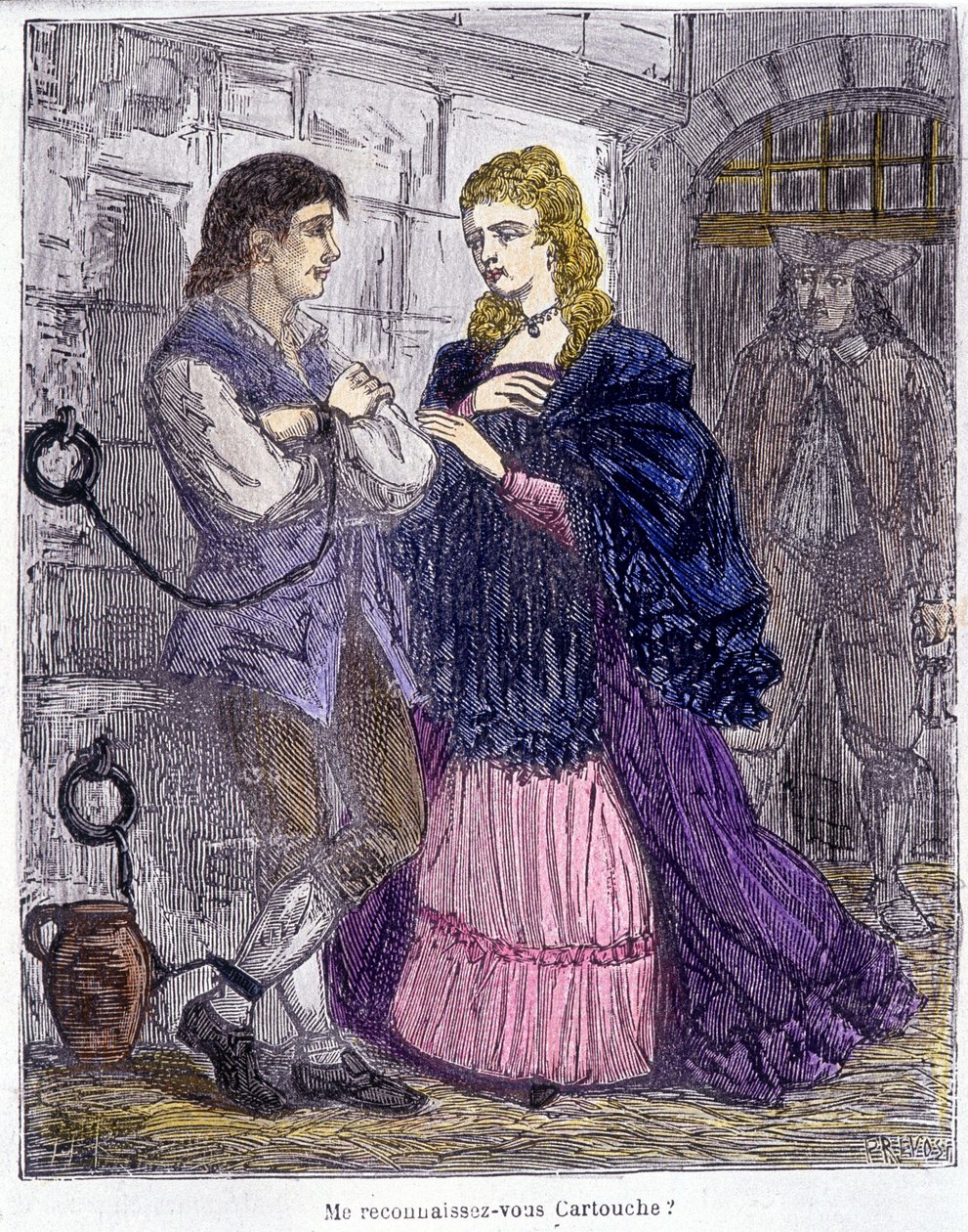 Kartuş hapishanede bir bayan tarafından ziyaret edildi - Grandpré tarafından “” Haydutların kralı Kartuş” ta by Unknown artist