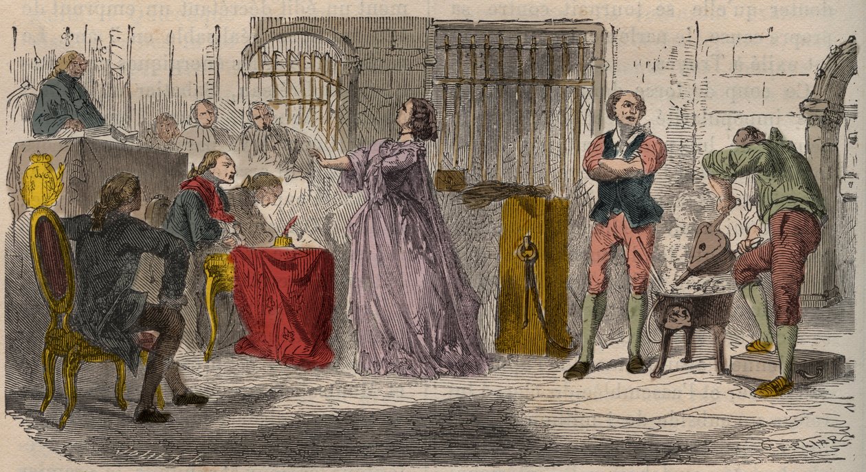 Yaka davası, dava (1785-1786): Jeanne de Valois-Saint-Remy (Valois Saint Remy), Kontes de La Motte (Lamotte) veya Kontes de La Motte Valois (Lamotte-Valois, La Motte-Valois) ( 1756-1791) Paris Parlamentosu önünde. 19. yüzyılın gravürü by Unknown artist