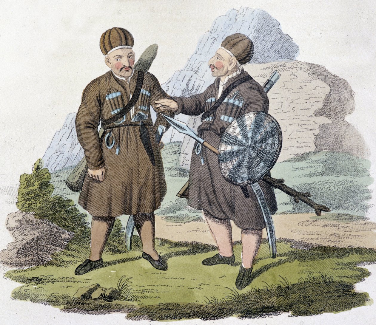Kafkas savaşçıları, deb. 19. yüzyıl by Unknown artist