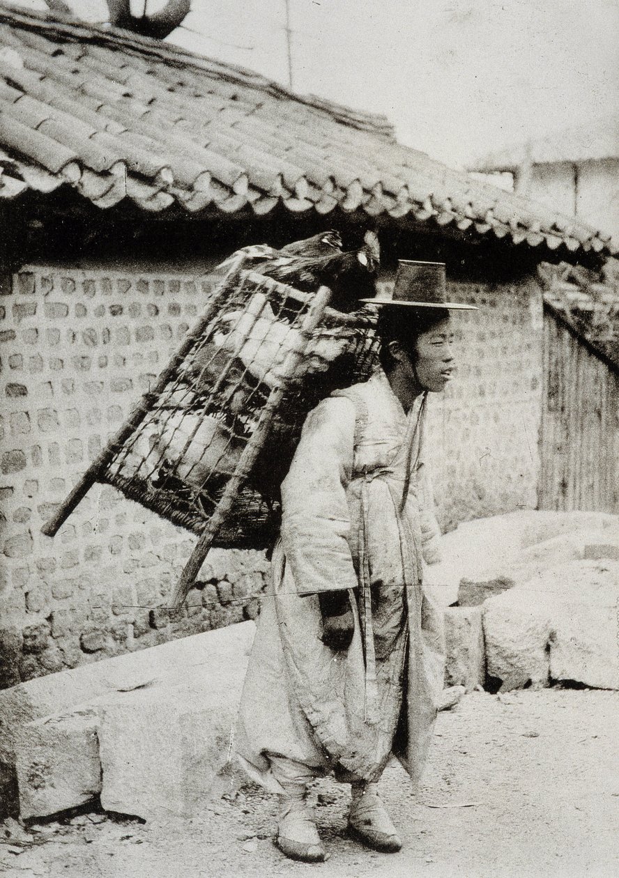 Tavuk tüccarı, Kore, 19. yüzyıl sonu by Unknown artist