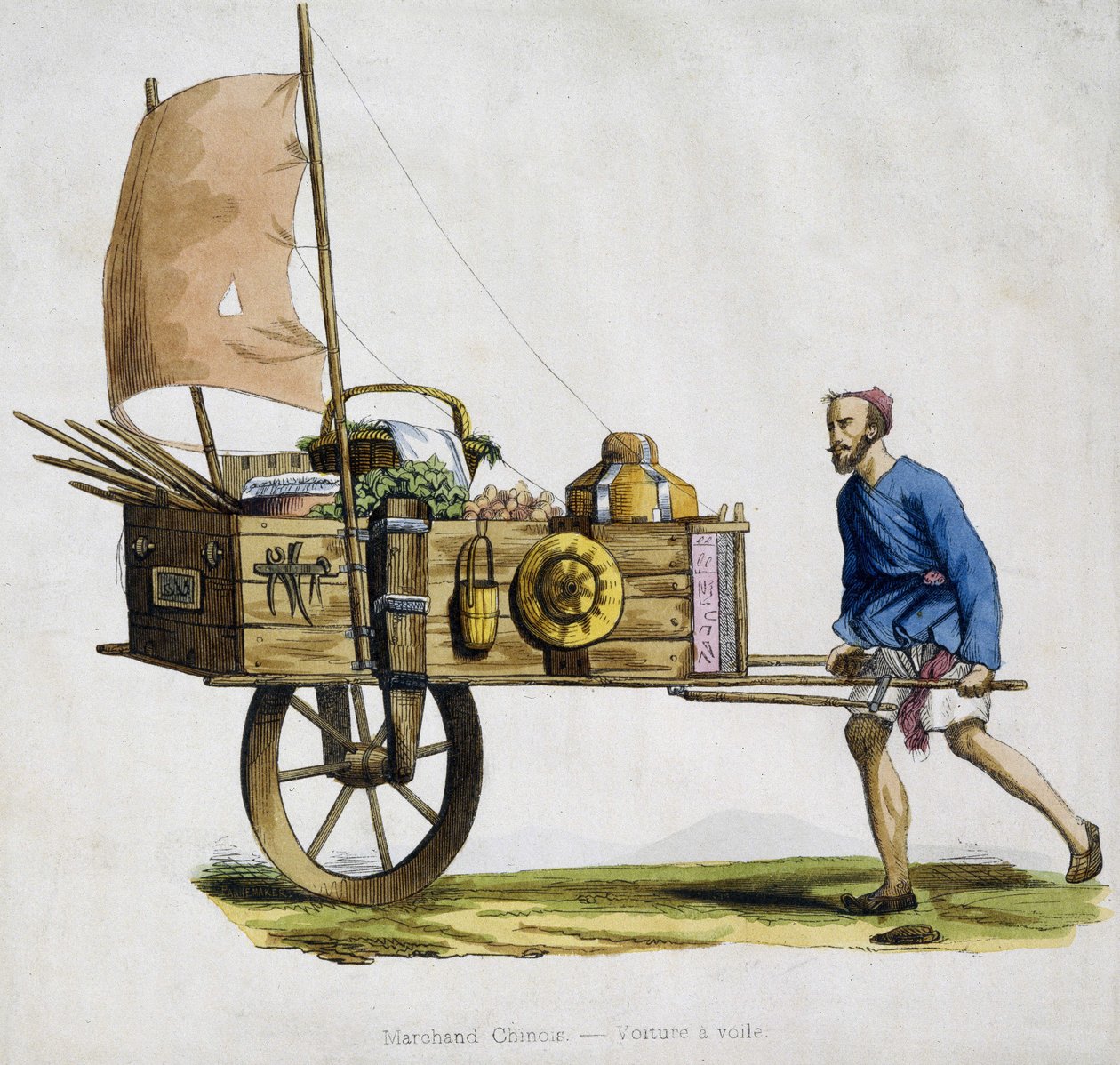 Çinli tüccar ve yelkenli arabası by Unknown artist