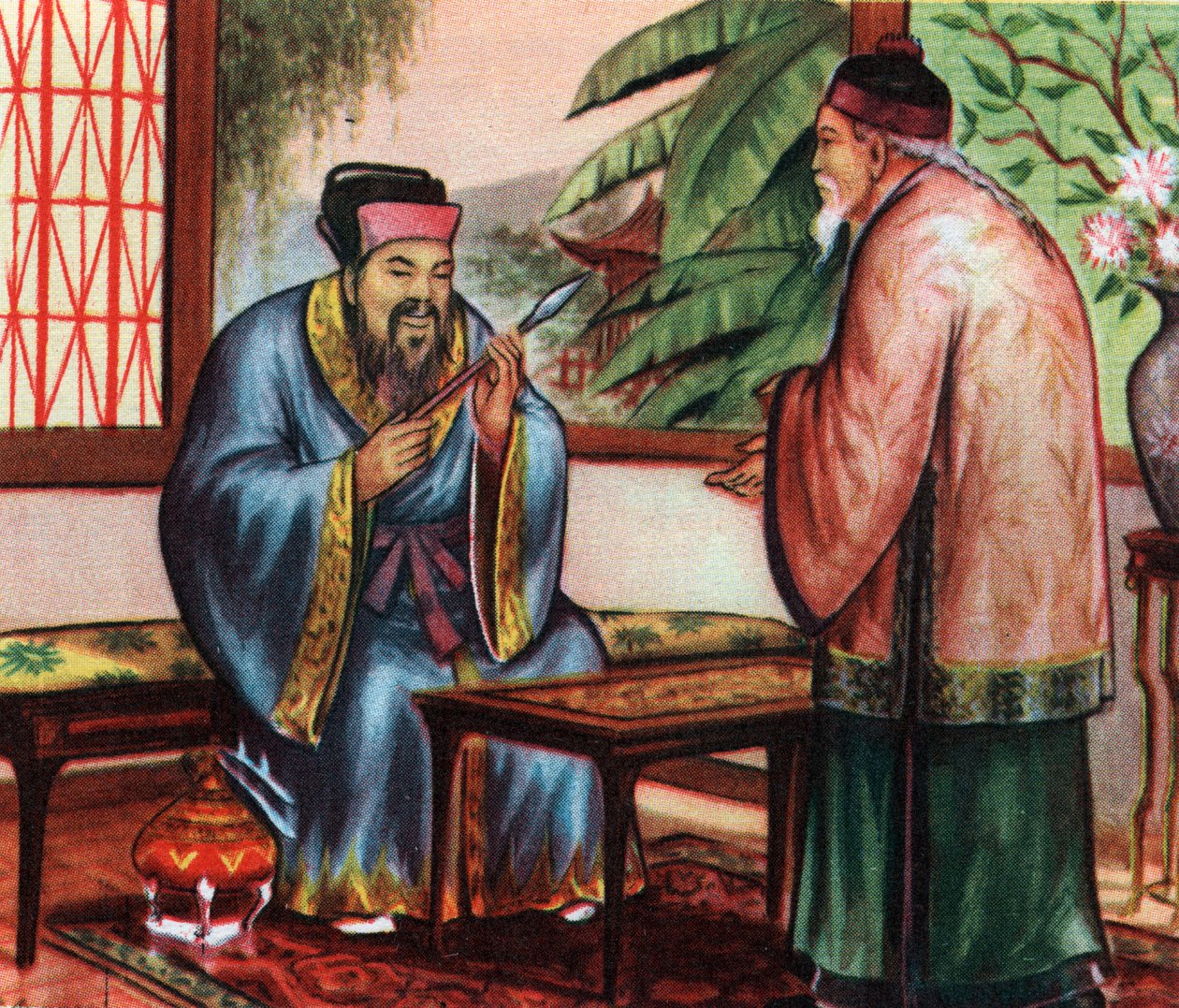 Çinli filozof Konfüçyüs (veya Kong Fu Zi veya KongZi) (MÖ 551-479), eski uygarlıklar hakkındaki bilgisi için danışılan kişi - Konfüçyüs (MÖ 551-479), Çinli filozof, eski uygarlıklar hakkındaki bilgisi için danışılan kişi - Özel koleksiyon by Unknown Artist