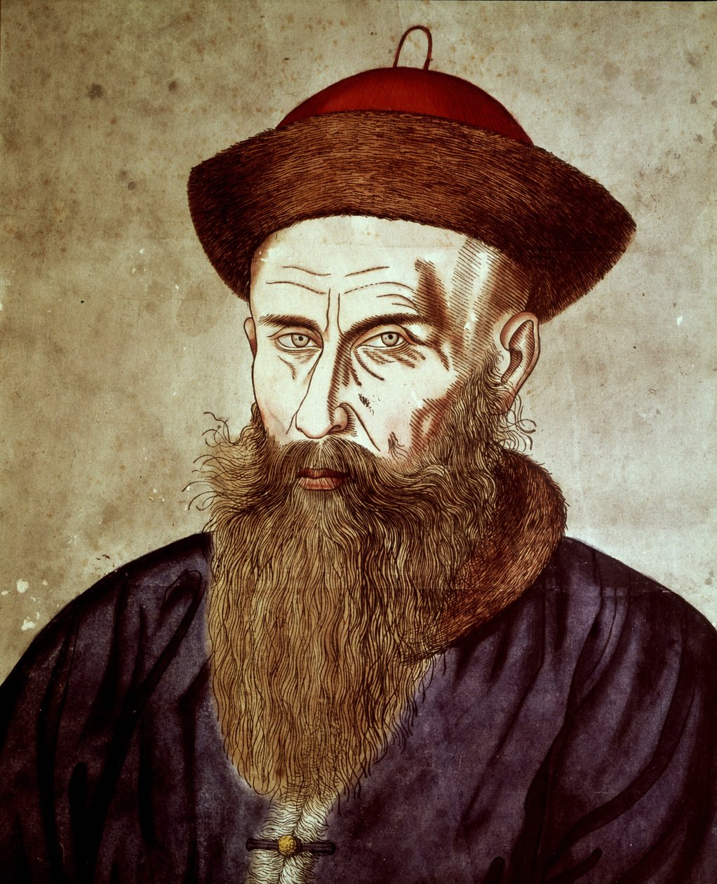 Pekin'deki astronomik gözlemevini yöneten Alman Cizvit misyoner Johann Adam Schall von Bell'in (1592 - 1666) Çin portresi. by Unknown artist