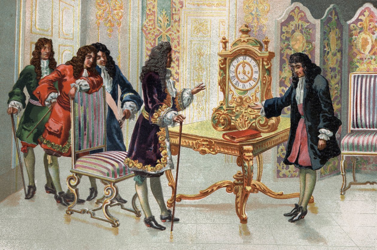 Christiaan Huygens (1629-1695), Hollandalı matematikçi ve astronom, saatini Louis XIV