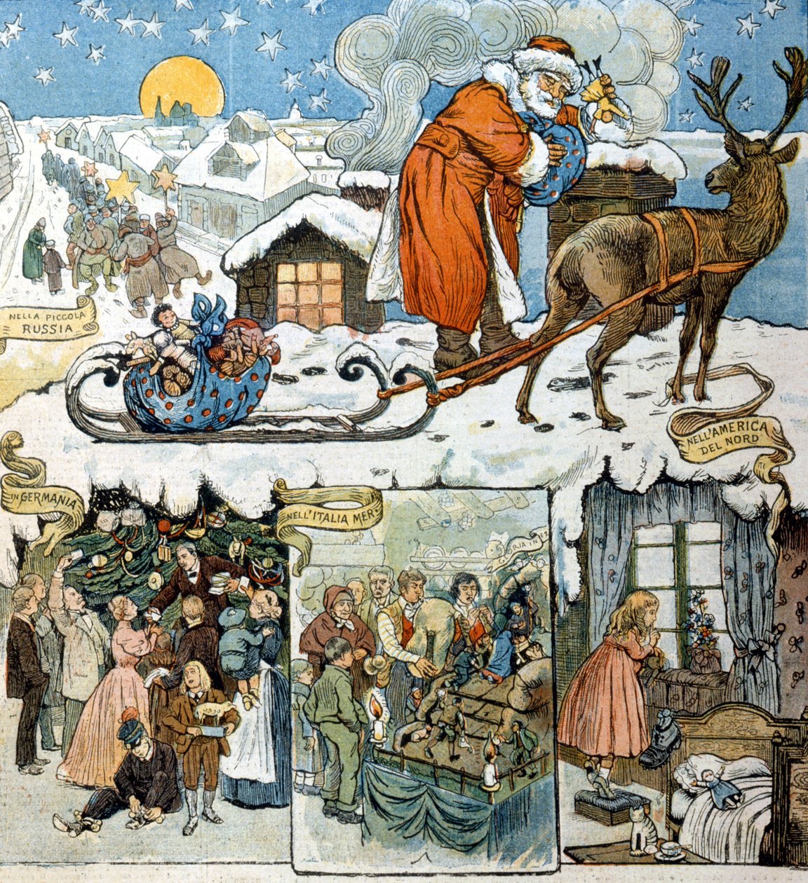 Çeşitli ülkelerde Noel geleneği: Rusya, Almanya, İtalya ve Güney Amerika. 1892 by Unknown artist