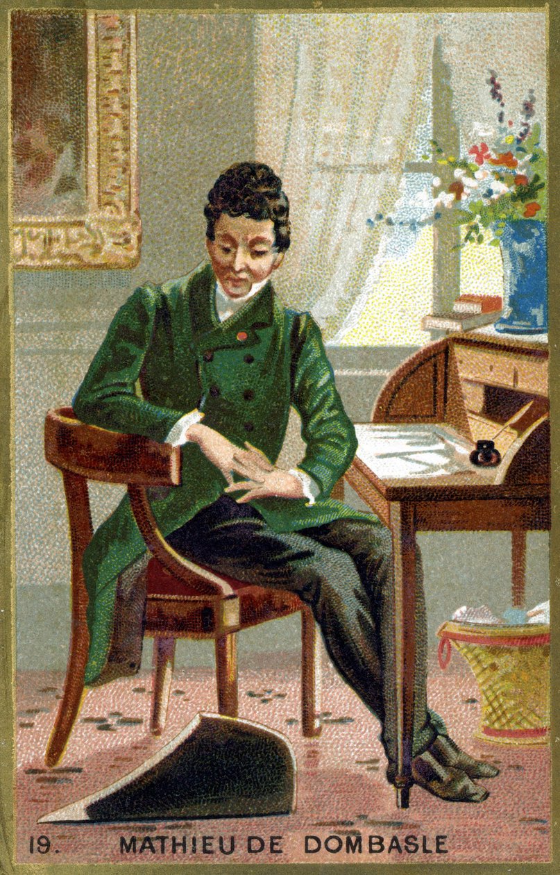 Christophe Joseph Alexandre Mathieu de Dombasle (1777 - 1843) Fransız astronom. 19. yüzyılın kromolitografisi. by Unknown artist