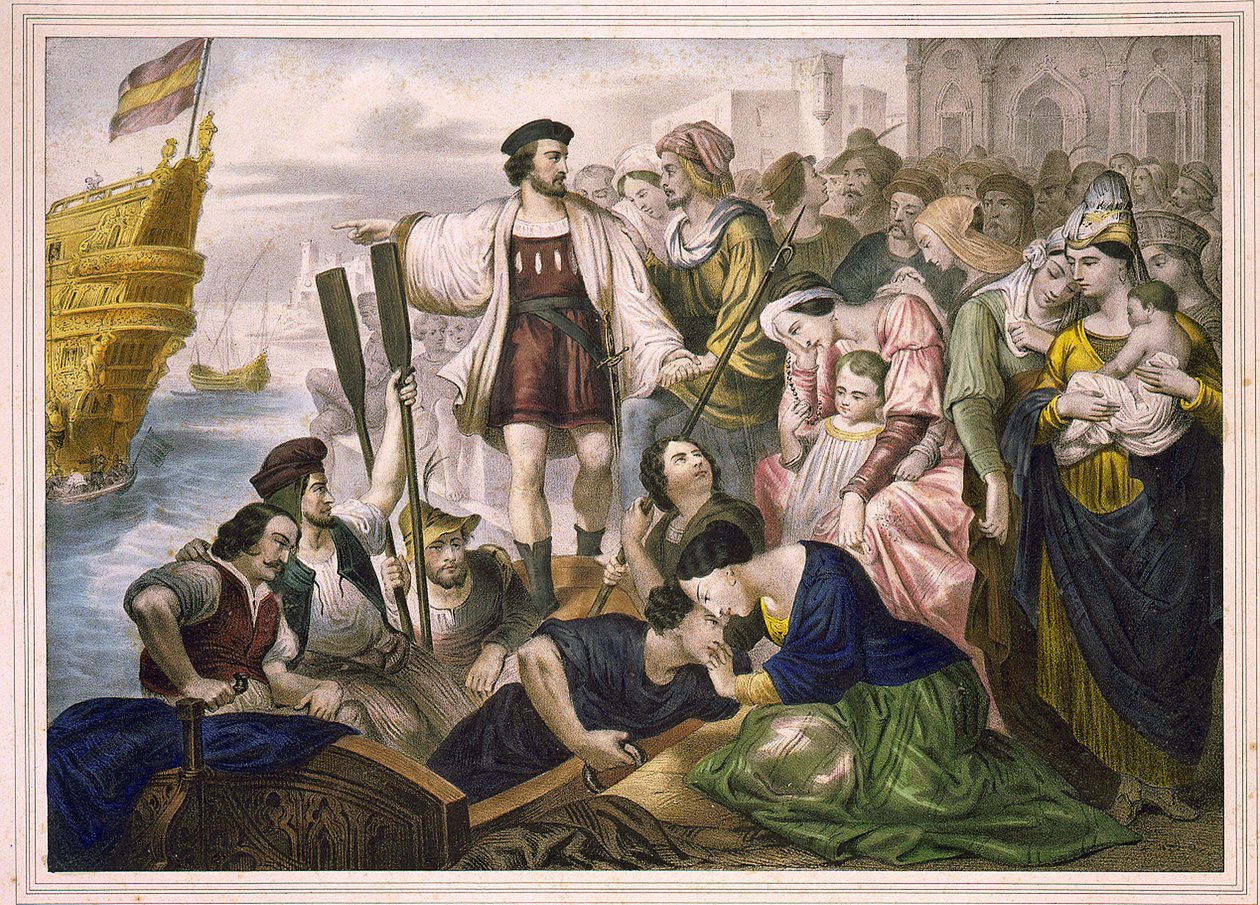 Christopher Columbus ve Pinzon kardeşler, Yeni Dünya için 03/08/1492
