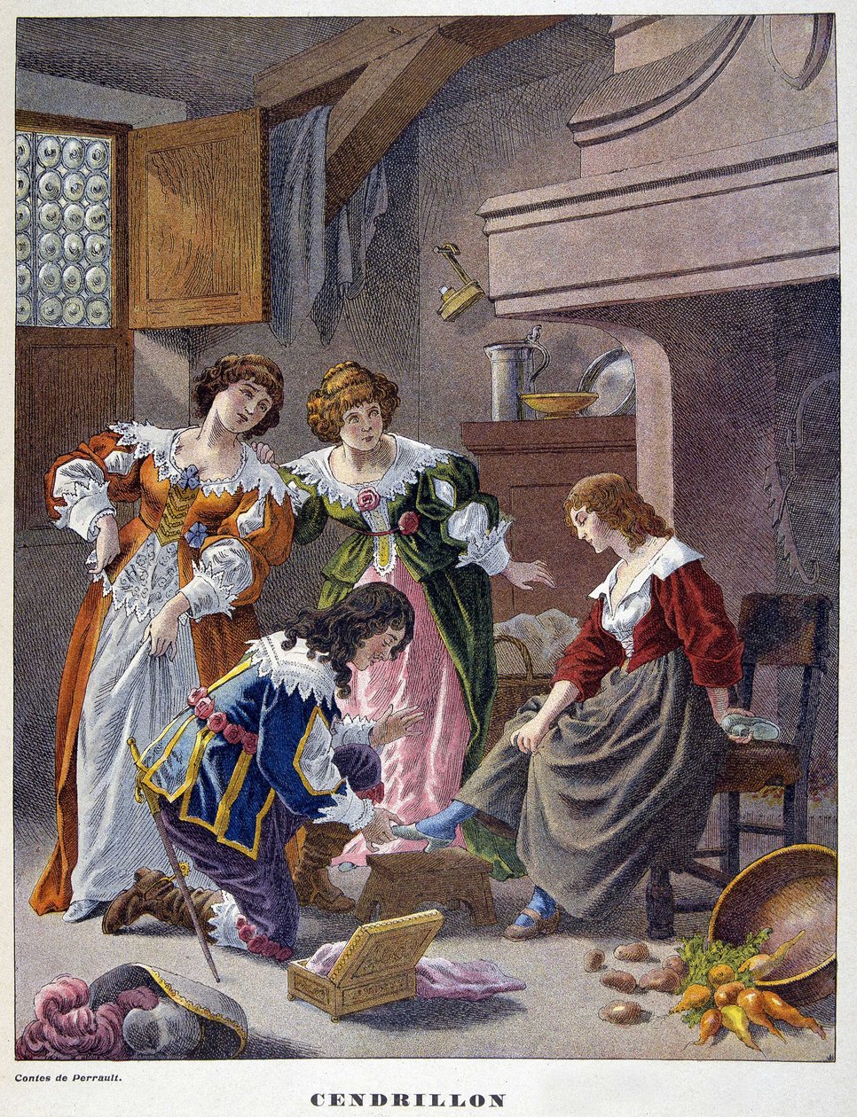 Külkedisi vair terliğini deniyor - “” Les Tales de Perrault” da by Unknown artist