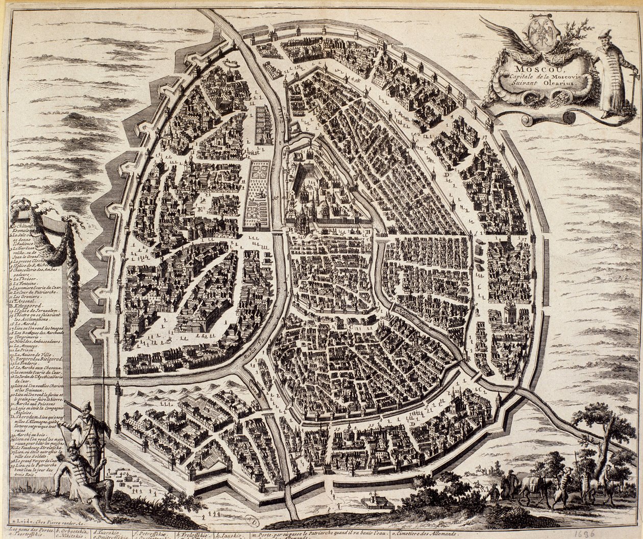 17. yüzyılda Moskova şehir haritası. by Unknown artist