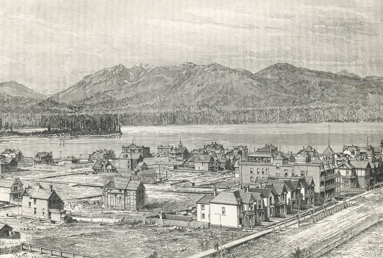 Vancouver şehri, gravür, Kanada by Unknown artist