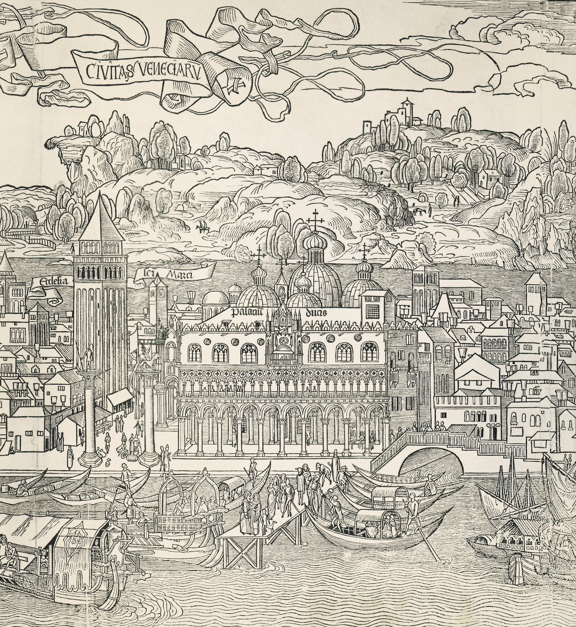 Venedik şehri, İtalya, gravür by Unknown artist