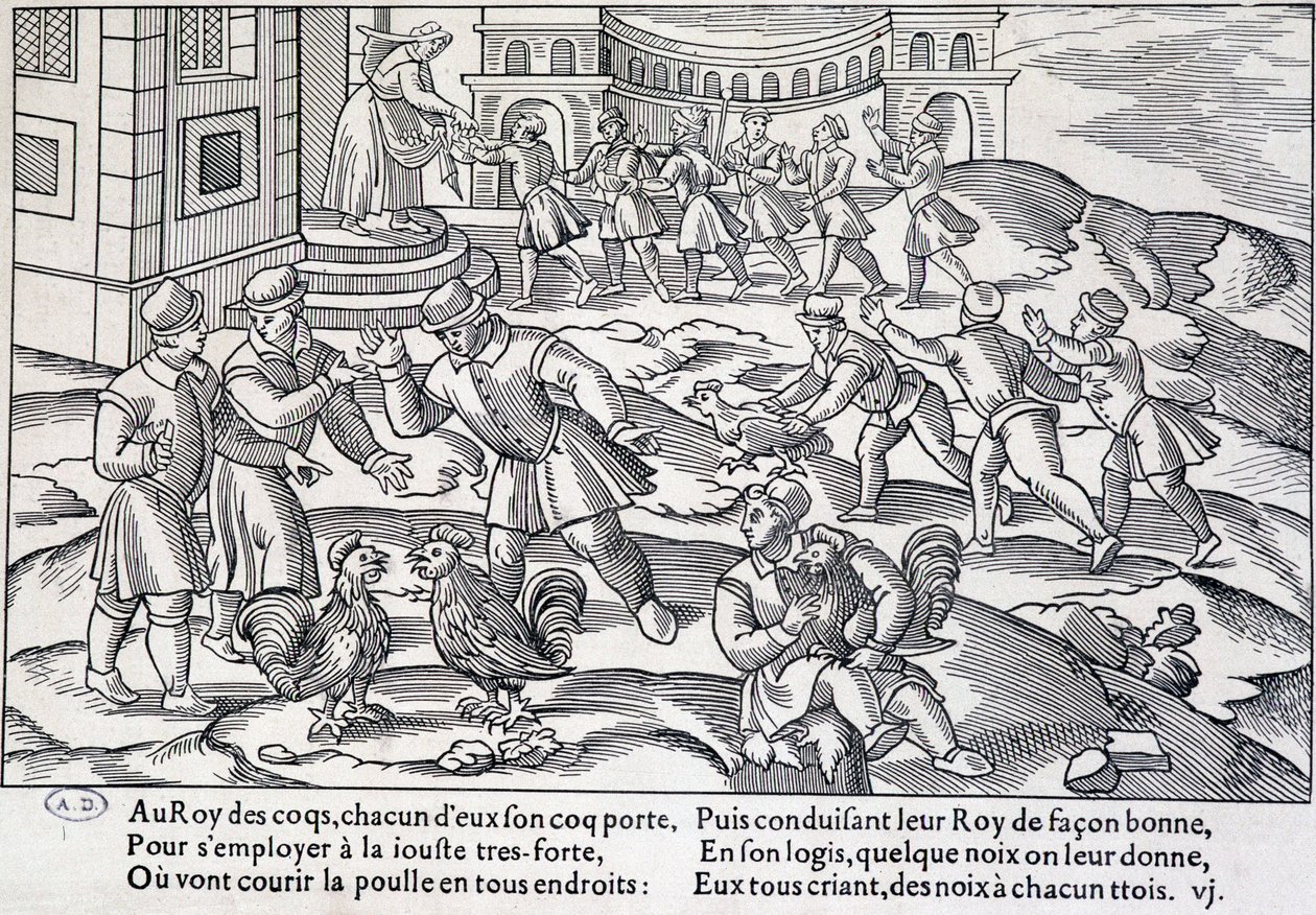 Horoz dövüşü, XVI-XVII yüzyıl by Unknown artist