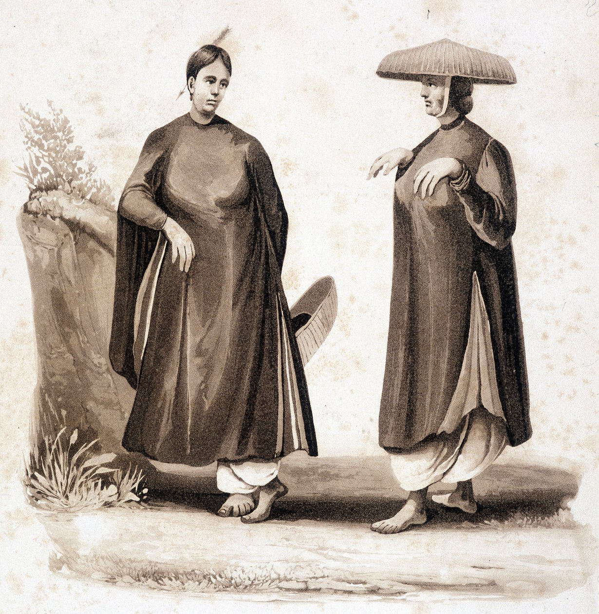 Cohinchinese kadınları. Vietnam - 1850. by Unknown artist