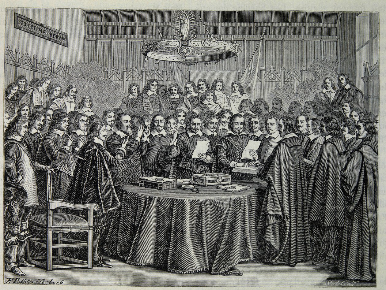 Westphalia Kongresi, otuz yıllık savaşı sona erdiren barış anlaşması by Unknown artist