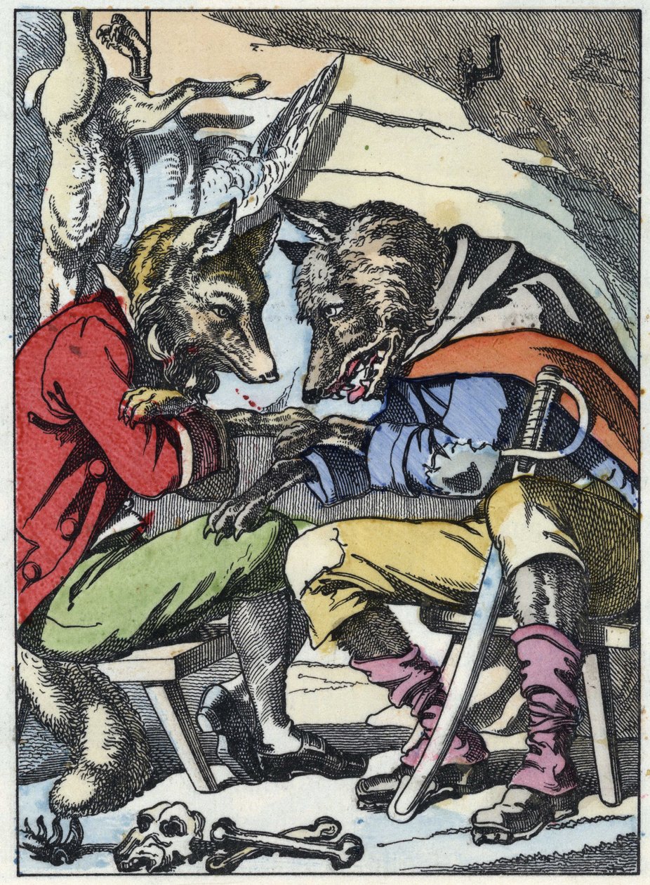 Kurt ve tilki arasındaki konuşma. Jean de la Fontaine