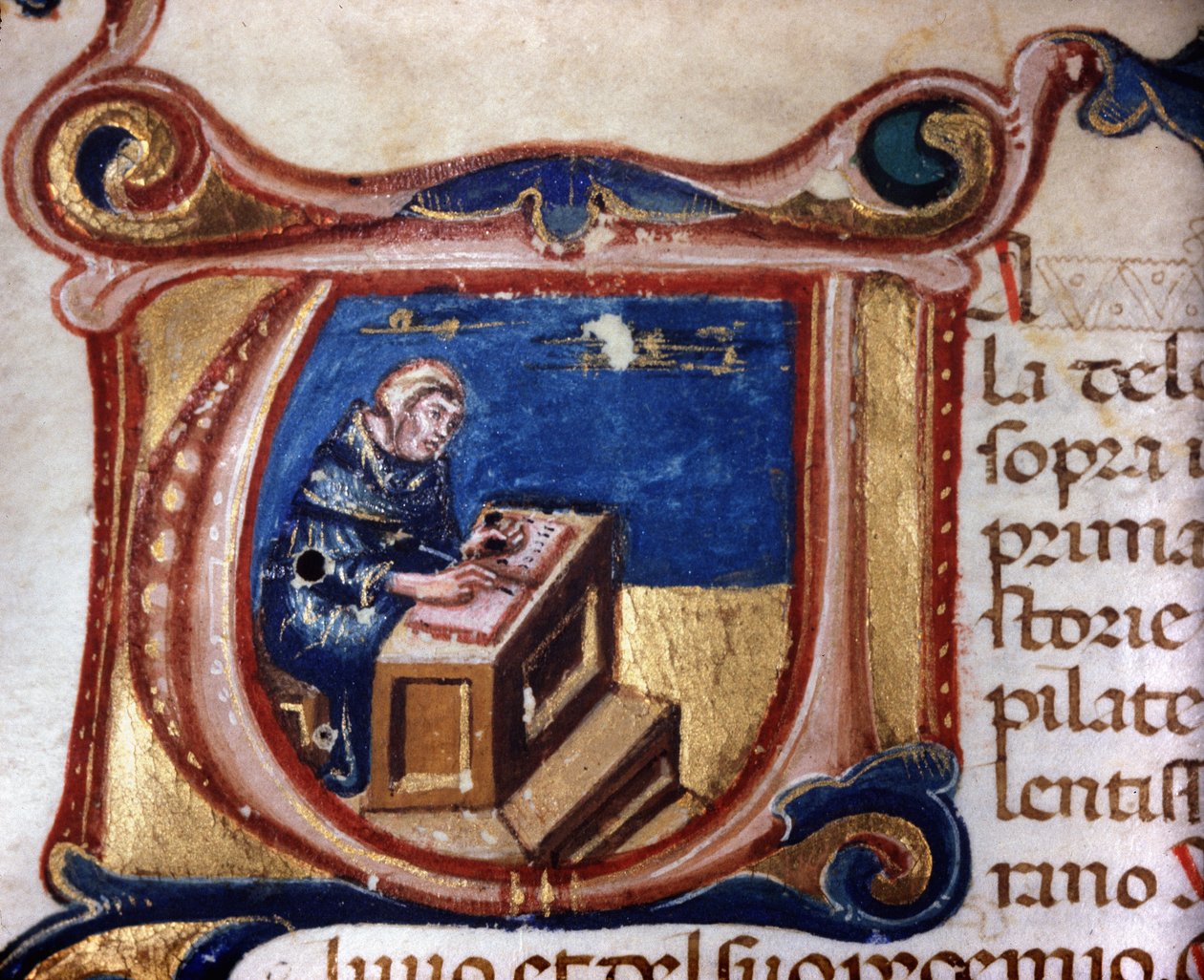 Keşiş kopyalayın. 13. yüzyıl el yazması. Biblioteca Trivulziana, Milano by Unknown artist