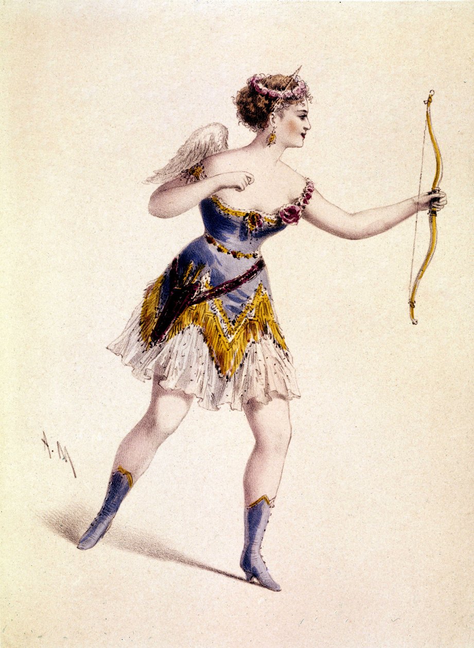 Cora Pearl (1842-1886), İngiliz fahişe, “Orphee to Hell” Operasında Cupid rolünde by Unknown artist