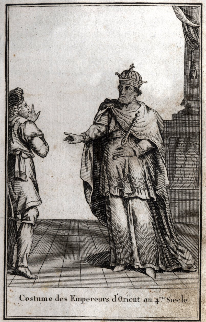 4. yüzyılda Doğu İmparatorlarının kostümü. P. J. B. N. 1814