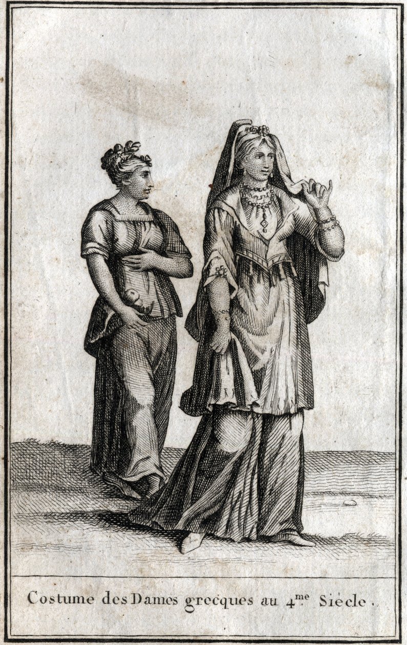 4. yüzyılda Yunan bayanların kostümü. P. J. B. N. 1814