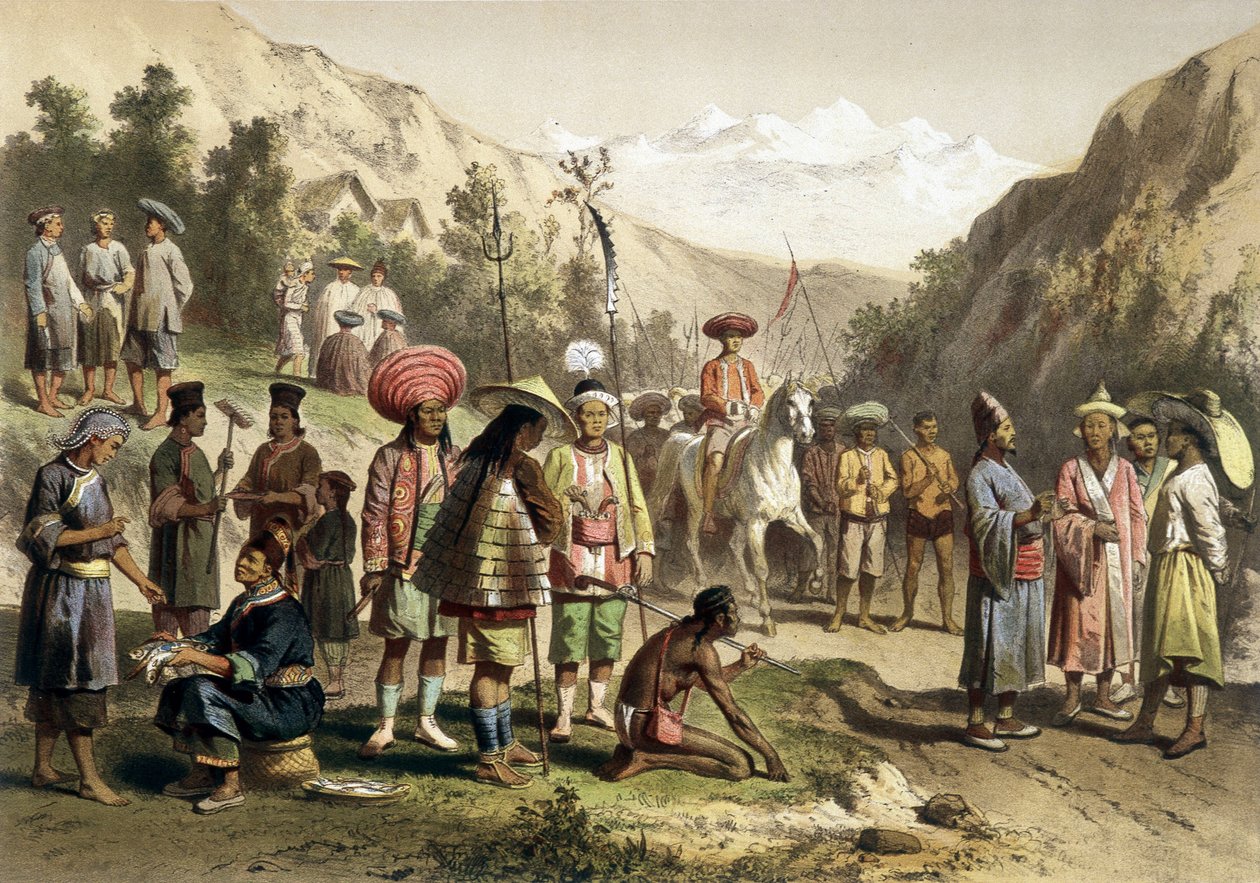 Güney Çin, Ta Ly krallığından kostümler. 1866 - 1868 yılları arasında Çinhindi
