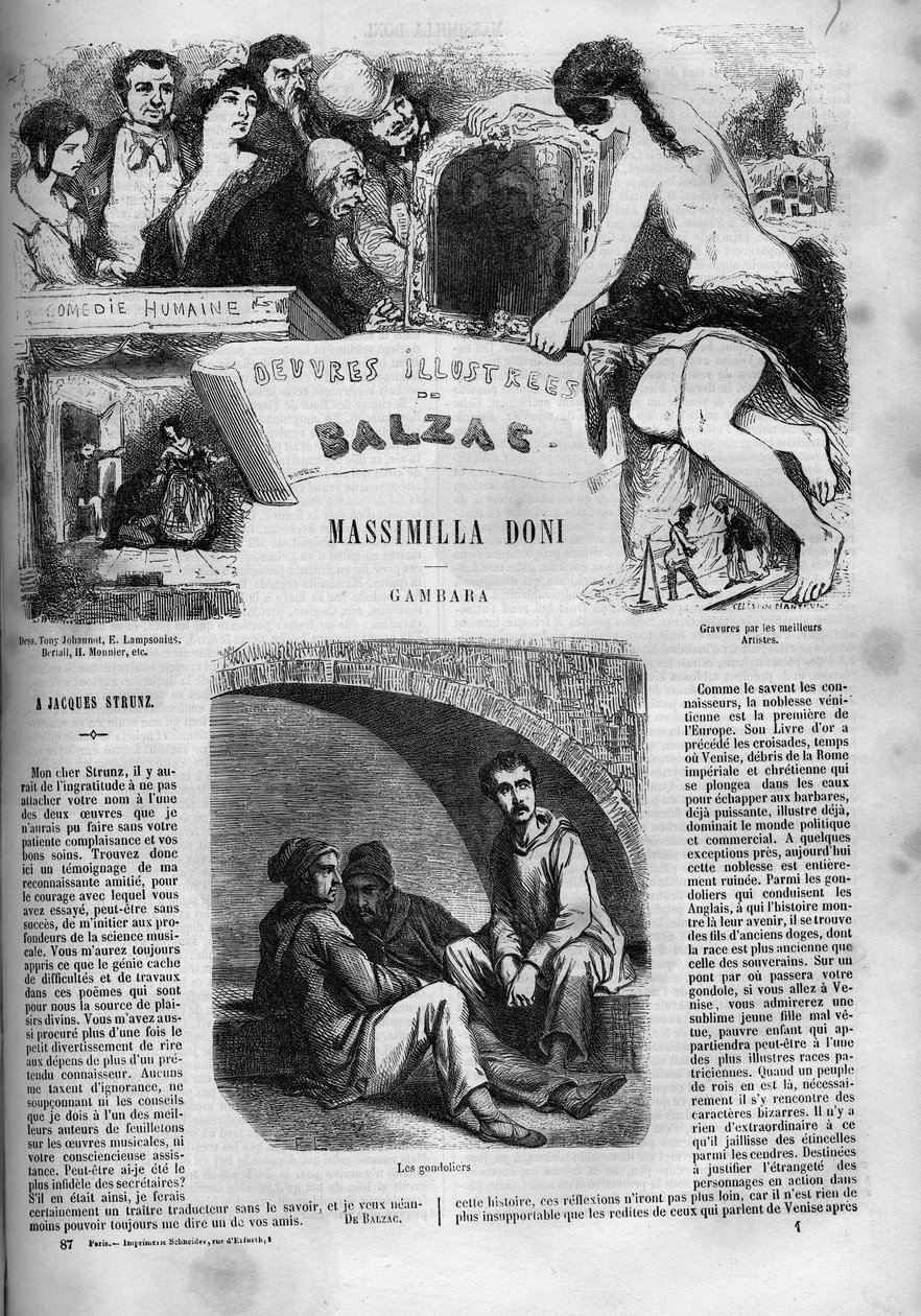 “” Massimilla Doni “” romanı için kapak by Unknown artist