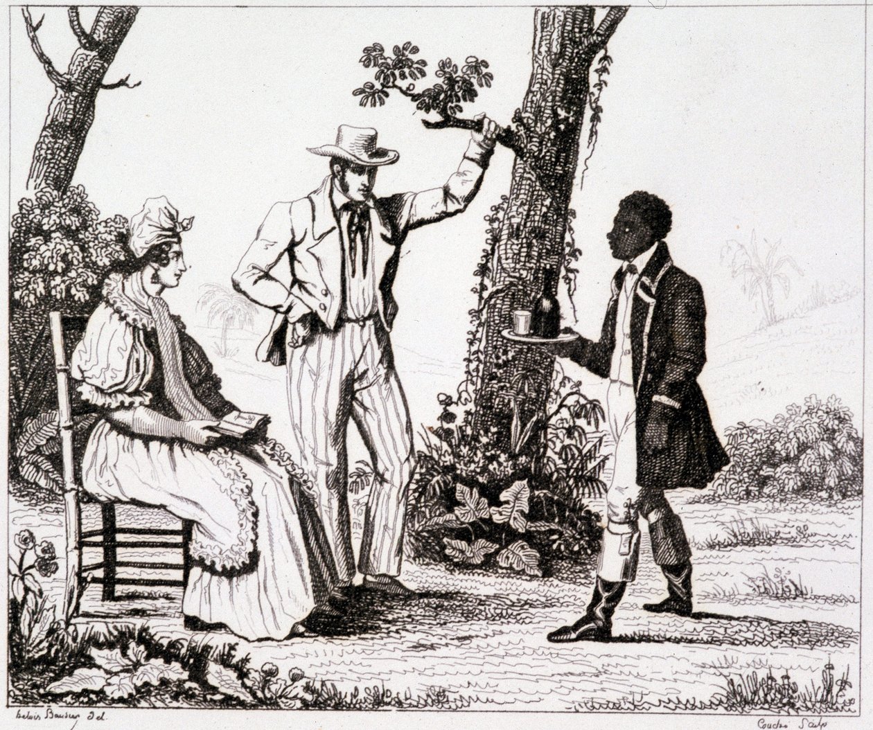 Martinique Creole (siyah hizmetçi ve birkaç beyaz) - “” Pitoresk Fransa” da”, T.III by Unknown artist