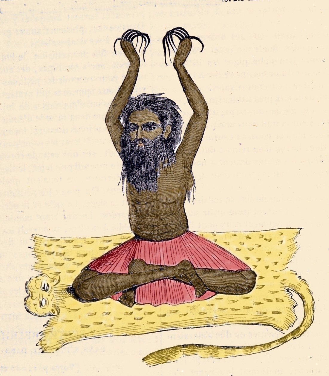 Kültür, medeniyet ve Hint toplumu: Uzun tırnaklı bir fakirin (faquir) portresi, Hindistan. by Unknown artist
