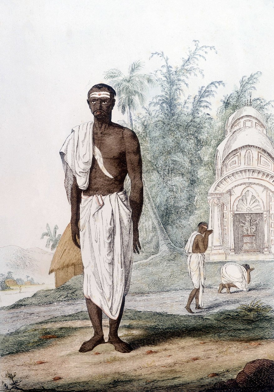 Kültür, medeniyet ve Hint toplumu: Hindistan rahibi bir Brahman'ın portresi. by Unknown artist