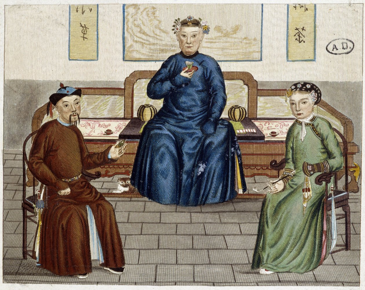Çinlilerin Günlük Yaşamı: Çay ve tütün - gravür by Unknown artist