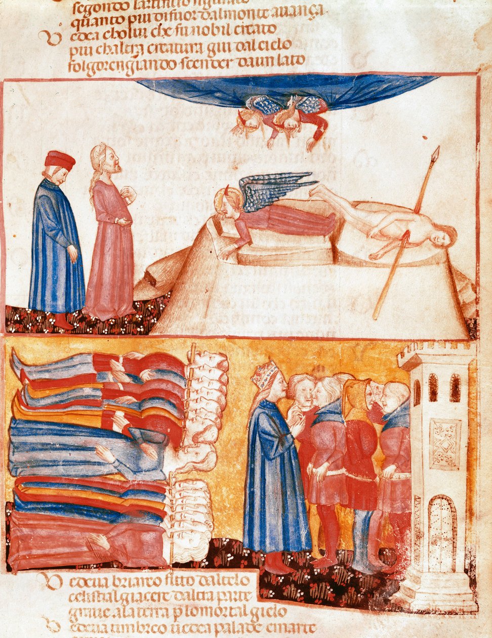 Dante ve Virgil, vahşice ölen insanların ruhlarıyla tanışır. Dante Alighieri